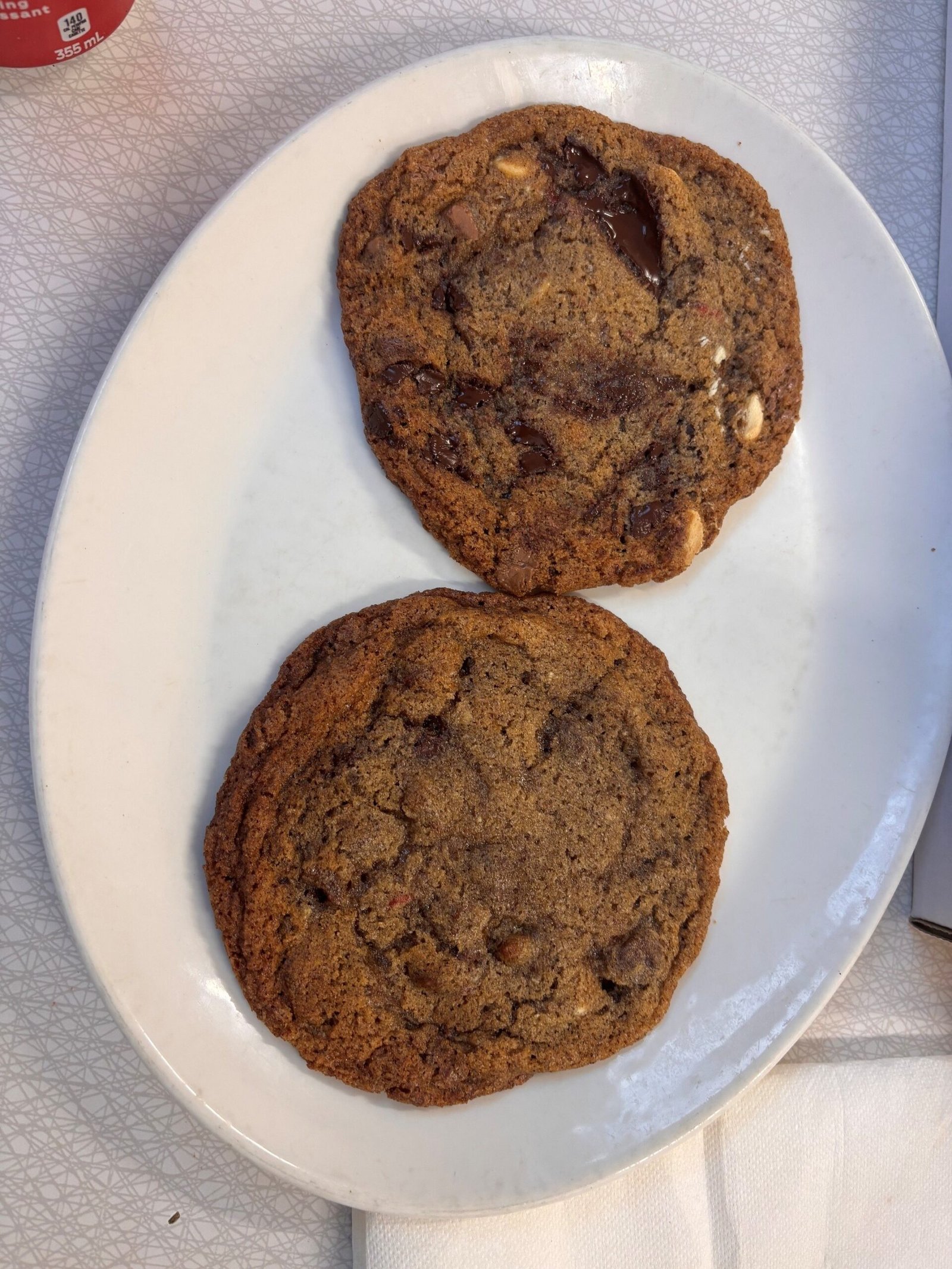 Triple chocolate chunk cookies served at G Pizzas in NDG Montreal