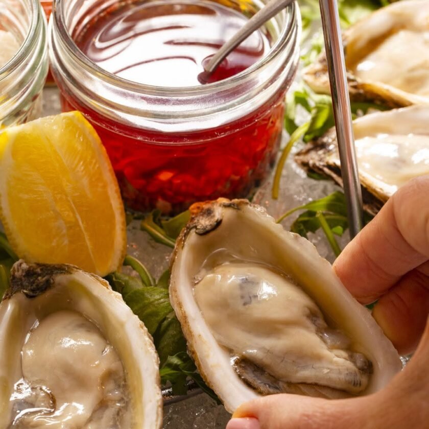 Fresh oysters served at Gibbys restaurant in Old Montreal