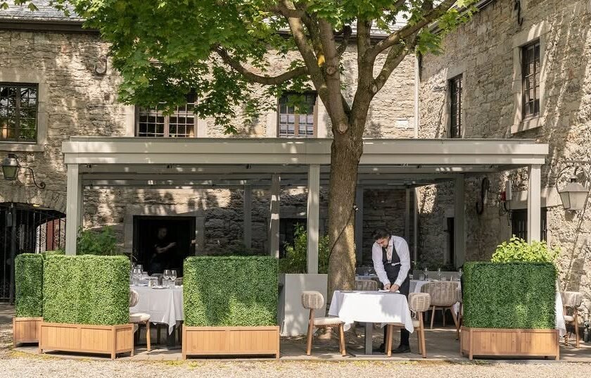 Gibbys outdoor terrace at its historic Old Montreal restaurant